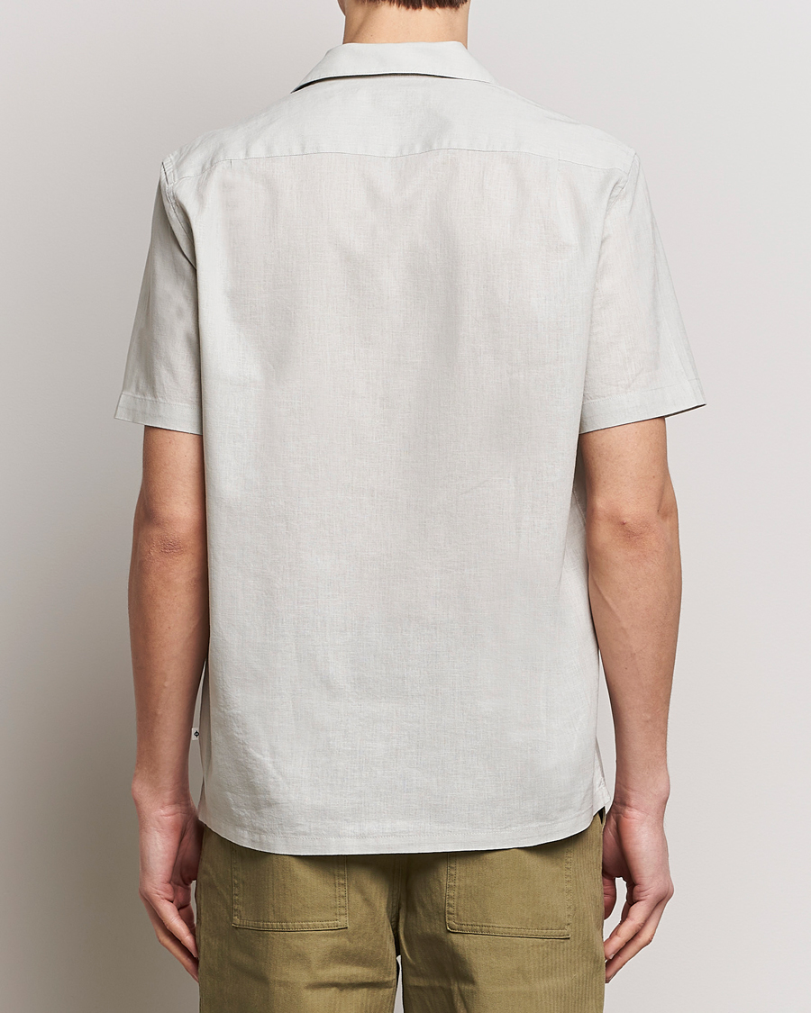 Uomini | Camicie | Samsøe Samsøe | Avan Linen/Cotton Short Sleeve Shirt Moonstruck