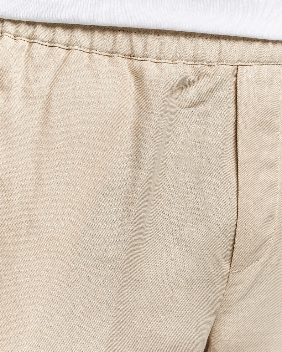 Uomini | Pantaloni | Samsøe Samsøe | Smithy Linen/Cotton Drawstring Trousers Oatmeal