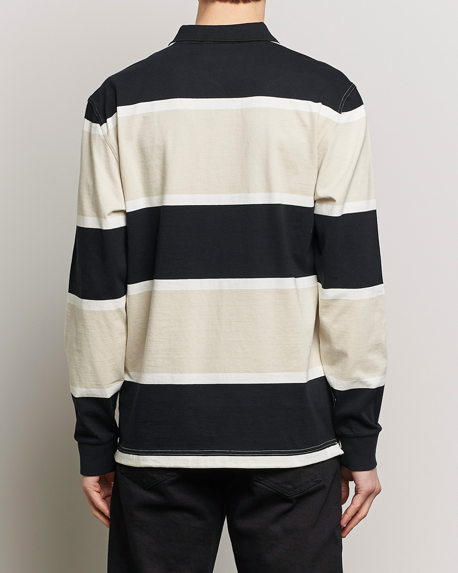 Uomini | Maglieria | Fred Perry | Relaxed Striped Rugby Shirt Oatameal/Black