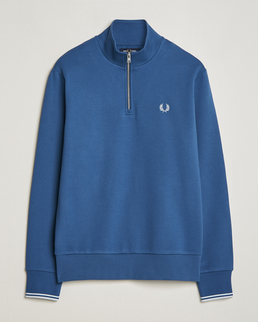 Uomini | Maglieria | Fred Perry | Half Zip Sweatshirt Midnight Blue