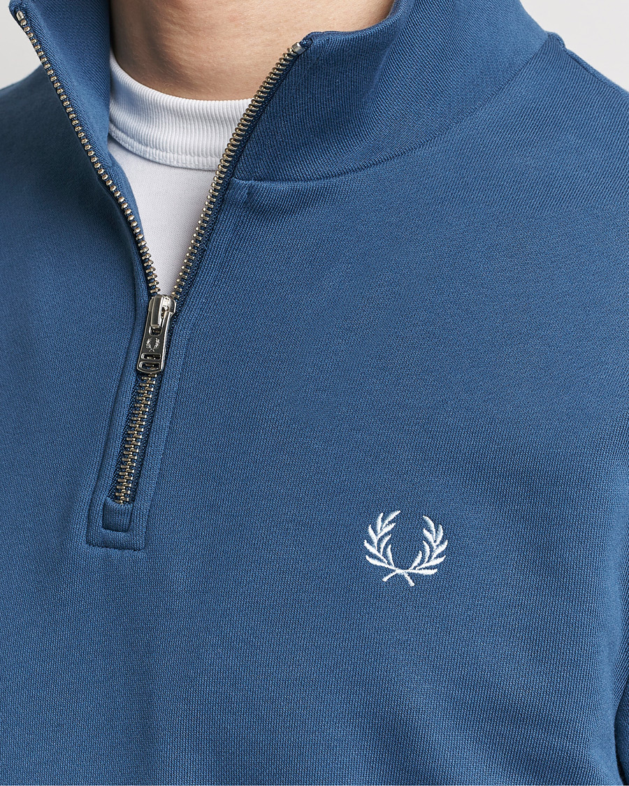 Uomini | Maglieria | Fred Perry | Half Zip Sweatshirt Midnight Blue