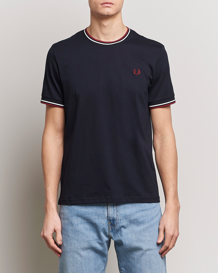 Uomini | T-shirt | Fred Perry | Twin Tipped T-Shirt Navy