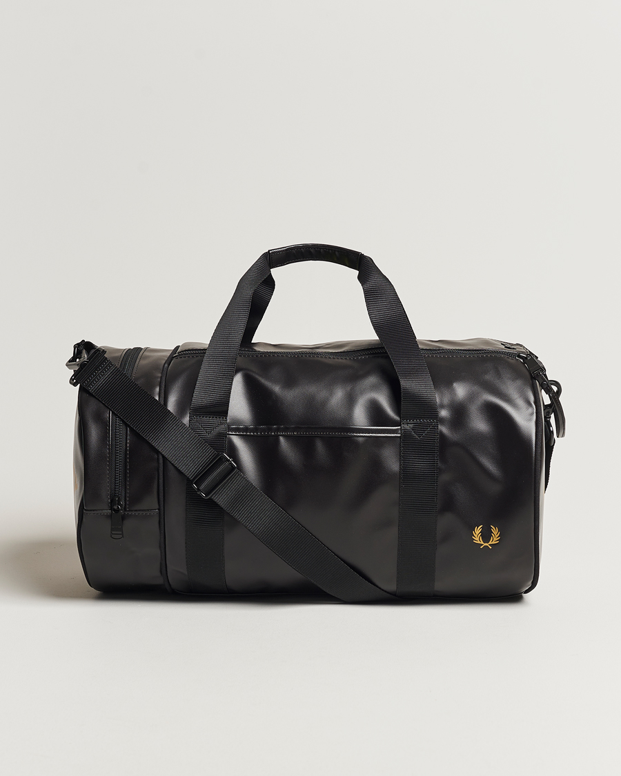 Uomini | Borse | Fred Perry | Tonal Classic Barrel Bag Black/Gold