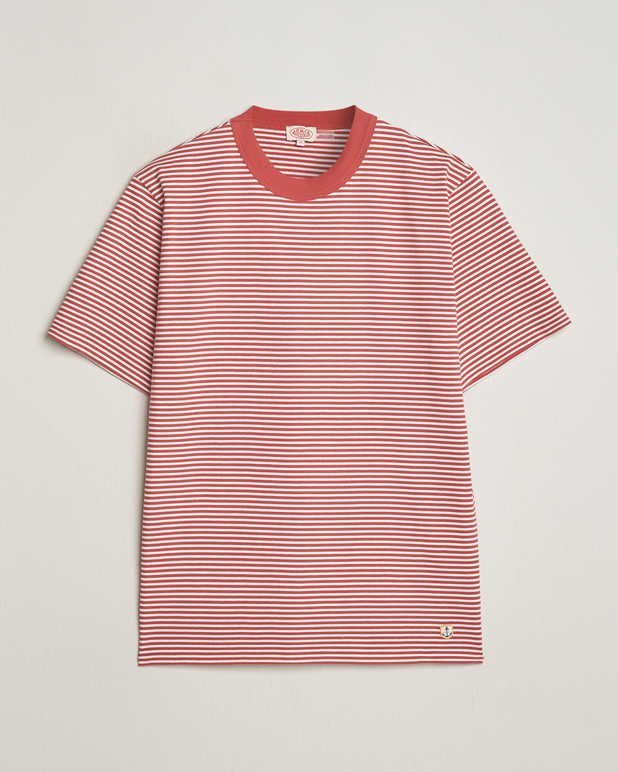 Uomini | T-shirt | Armor-lux | Callac Héritage Stripe T-Shirt Cardinal/Milk
