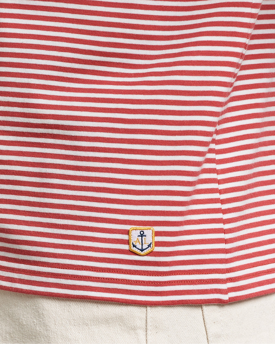 Uomini | T-shirt | Armor-lux | Callac Héritage Stripe T-Shirt Cardinal/Milk