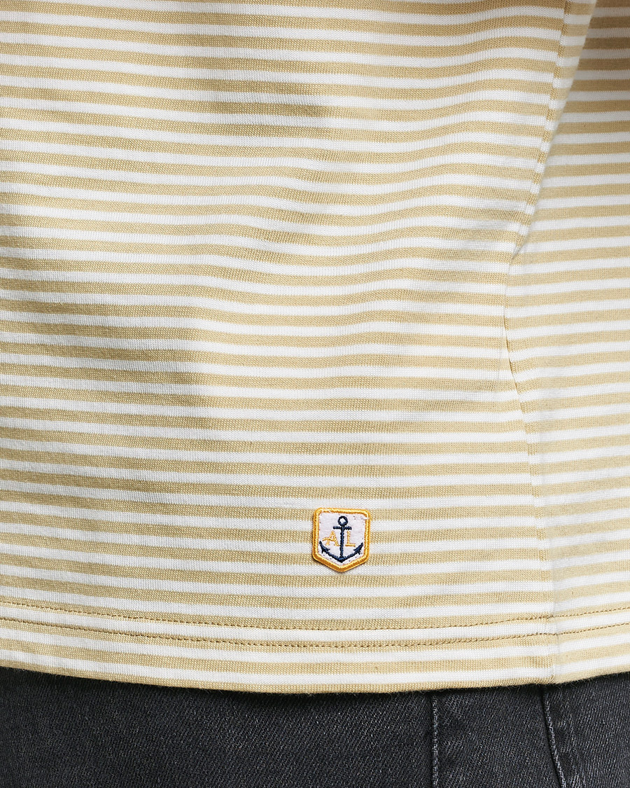Uomini | T-shirt | Armor-lux | Callac Héritage Stripe T-Shirt Pale Olive/Milk