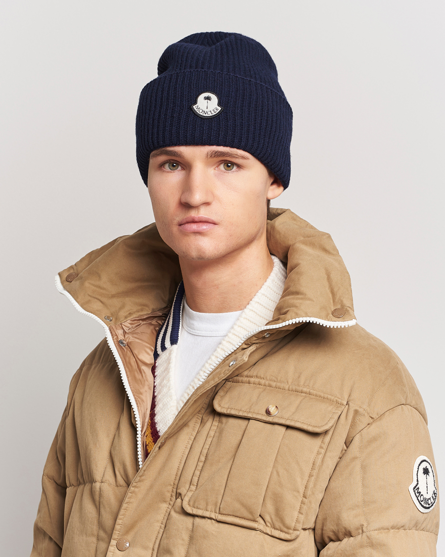 Uomini | Moncler Genius Rib Knit Beanie Navy | Moncler Genius | Rib Knit Beanie Navy
