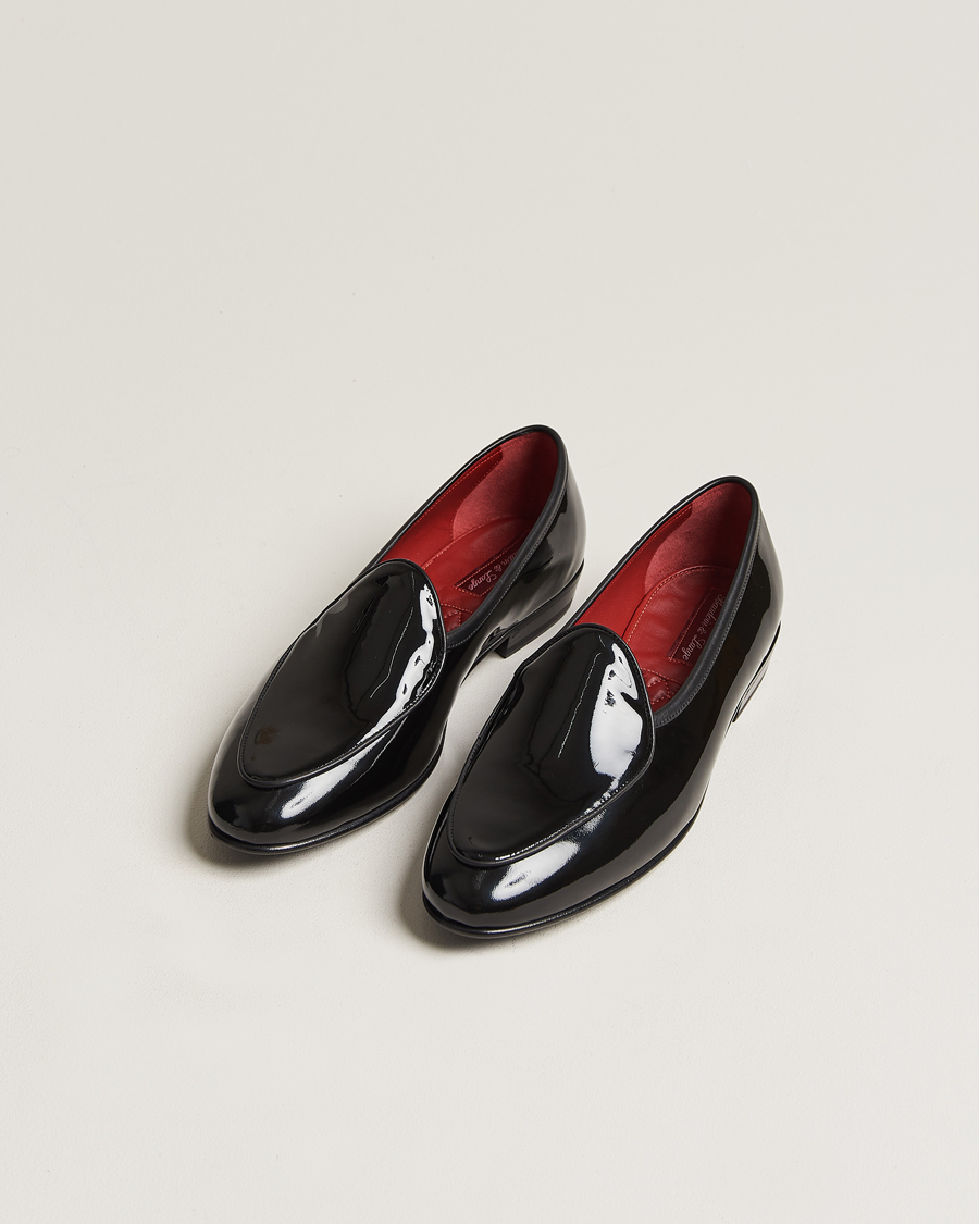 Uomini | Baudoin & Lange Sagan Patent Loafers Black Calf | Baudoin & Lange | Sagan Patent Loafers Black Calf