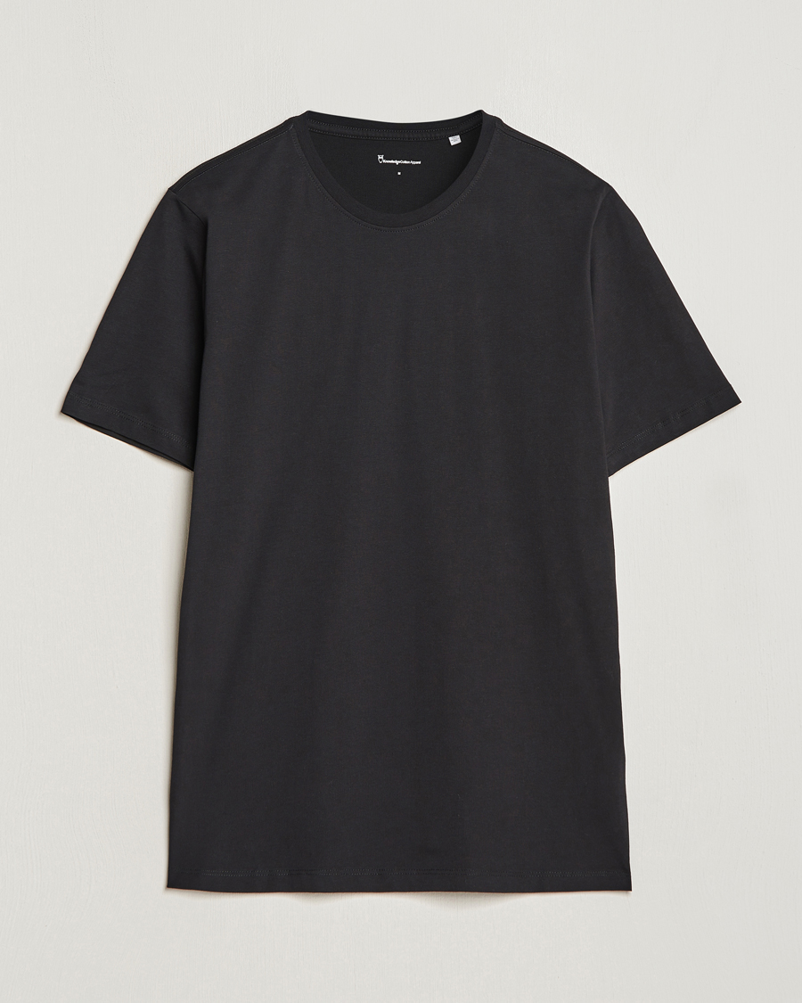 Uomini | T-shirt | KnowledgeCotton Apparel | Agnar Basic T-Shirt Jet Black