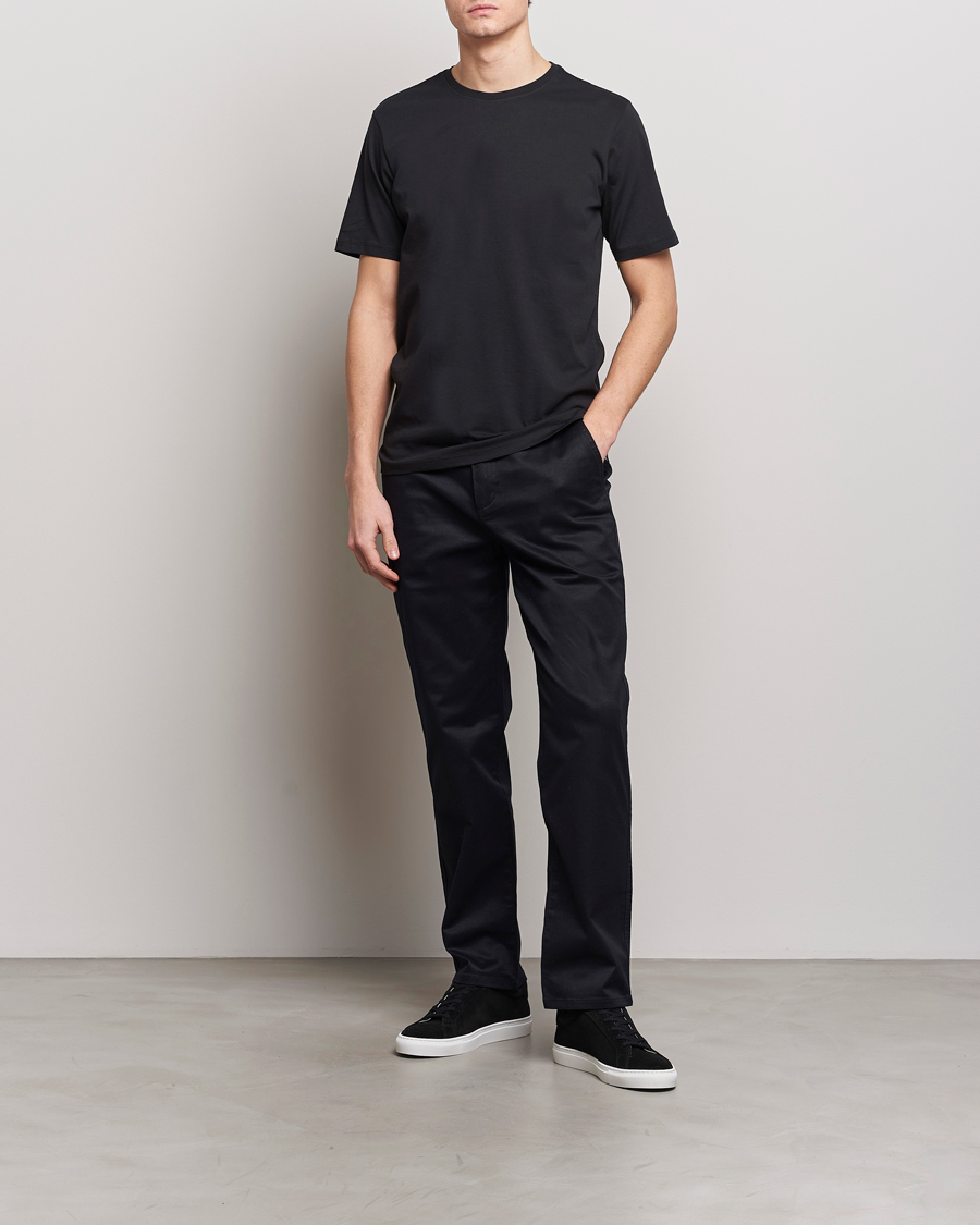 Uomini | T-shirt | KnowledgeCotton Apparel | Agnar Basic T-Shirt Jet Black