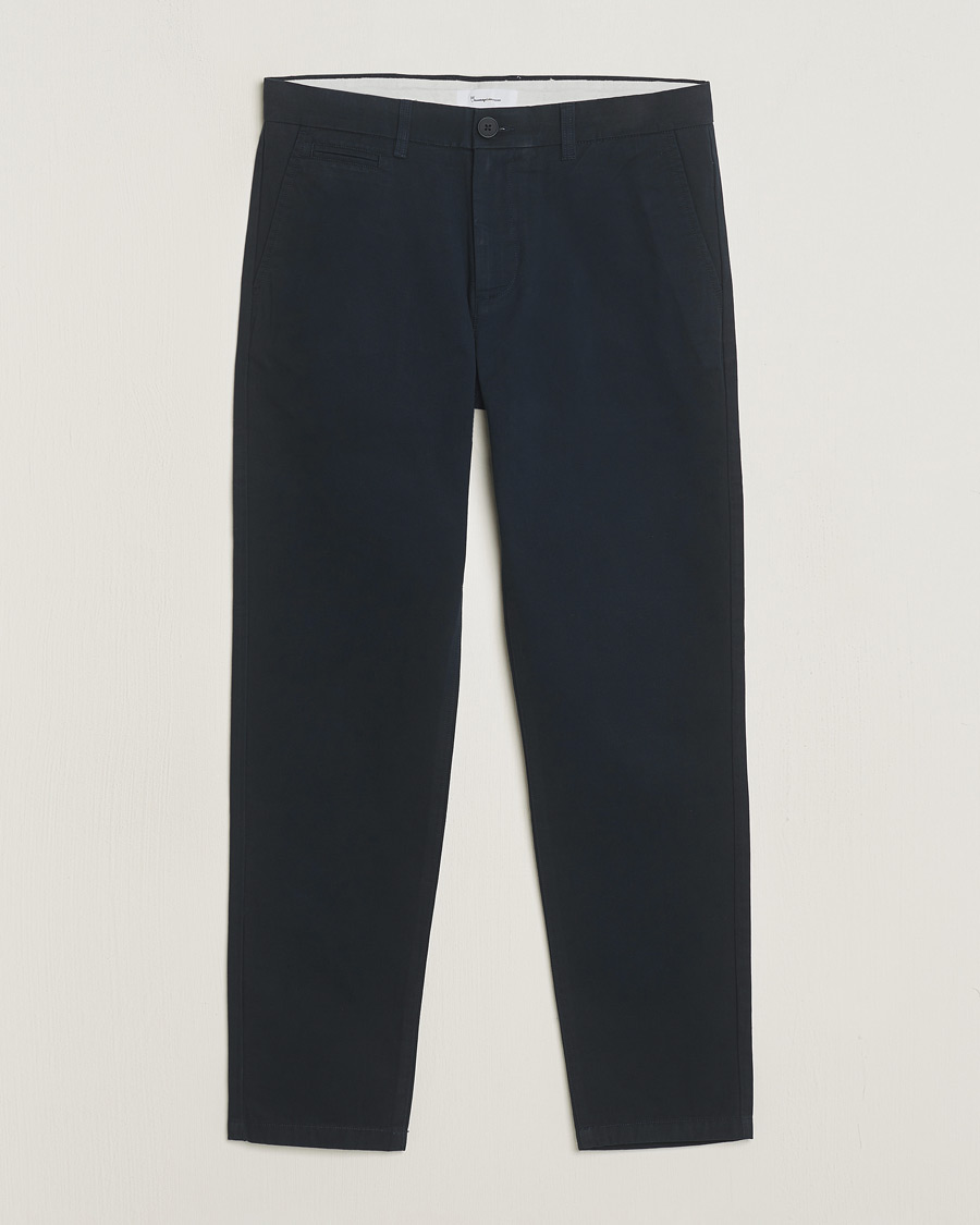 Uomini | Pantaloni | KnowledgeCotton Apparel | Chuck Regular Cotton Twill Chino Total Eclipse