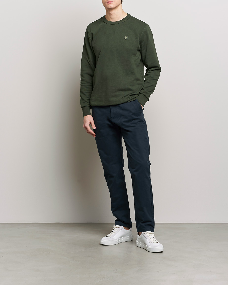 Uomini | Pantaloni | KnowledgeCotton Apparel | Chuck Regular Cotton Twill Chino Total Eclipse