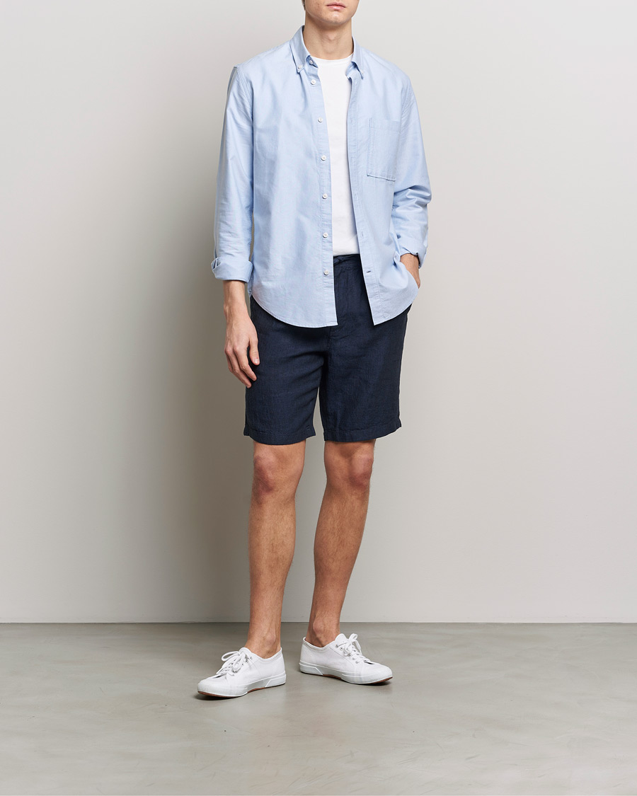 Uomini | Pantaloncini | KnowledgeCotton Apparel | Loose Linen Shorts Total Eclipse