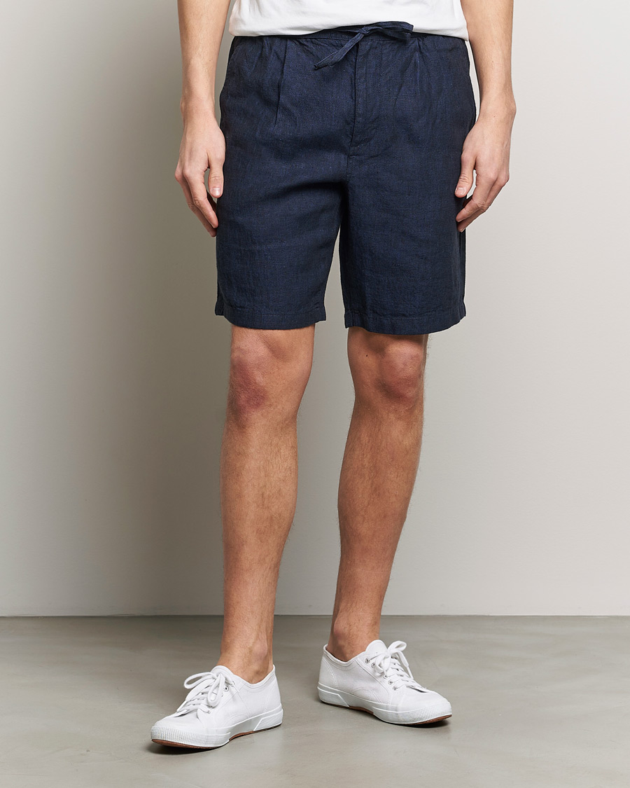 Uomini | Pantaloncini | KnowledgeCotton Apparel | Loose Linen Shorts Total Eclipse