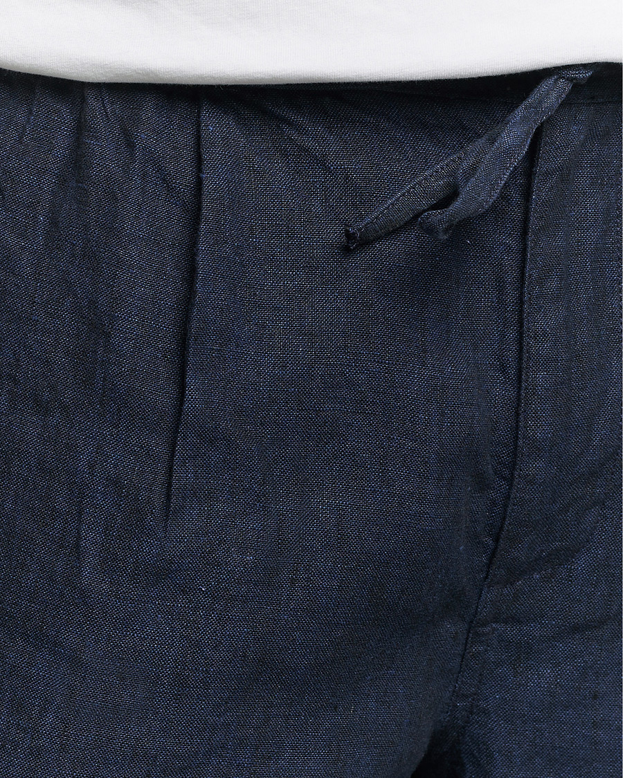 Uomini | Pantaloncini | KnowledgeCotton Apparel | Loose Linen Shorts Total Eclipse