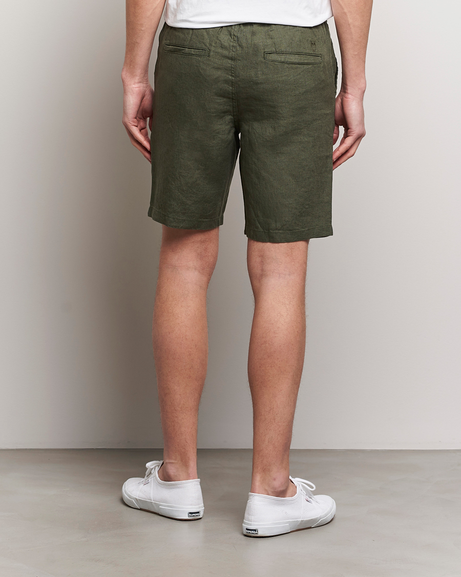 Uomini | Pantaloncini | KnowledgeCotton Apparel | Loose Linen Shorts Burnt Olive