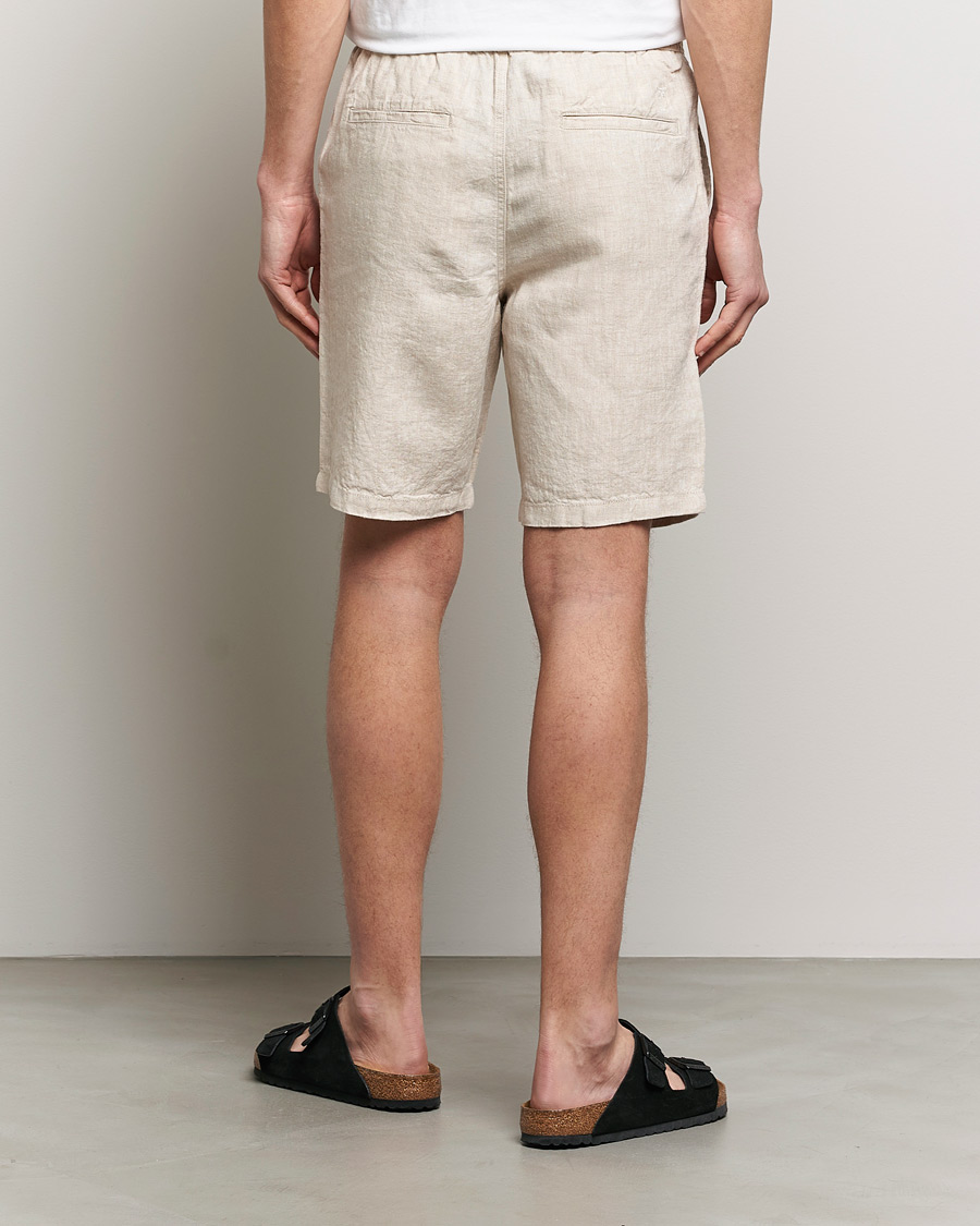 Uomini | Pantaloncini | KnowledgeCotton Apparel | Loose Linen Shorts Light Feather Grey