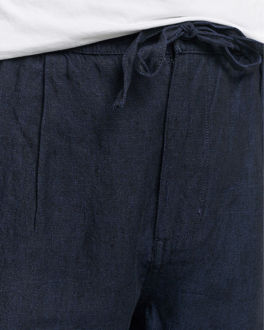 Uomini | Pantaloni | KnowledgeCotton Apparel | Loose Linen Pants Total Eclipse