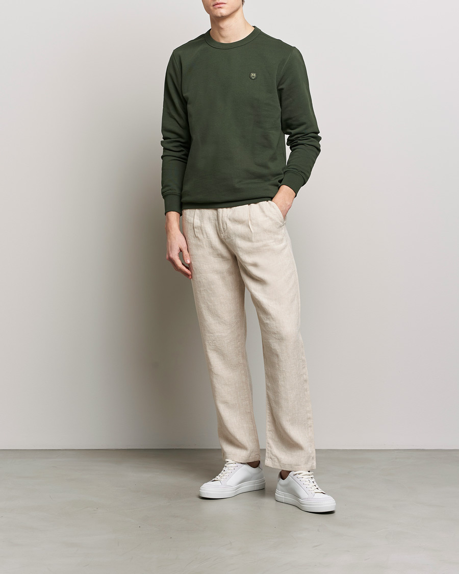 Uomini | Pantaloni | KnowledgeCotton Apparel | Loose Linen Pants Light Feather Grey