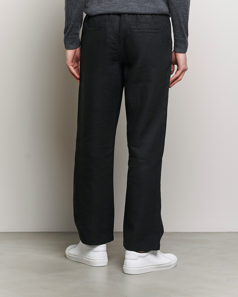 Uomini | Pantaloni | KnowledgeCotton Apparel | Loose Linen Pants Black