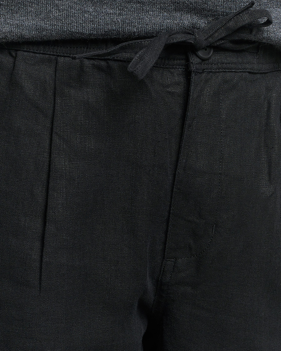 Uomini | Pantaloni | KnowledgeCotton Apparel | Loose Linen Pants Black