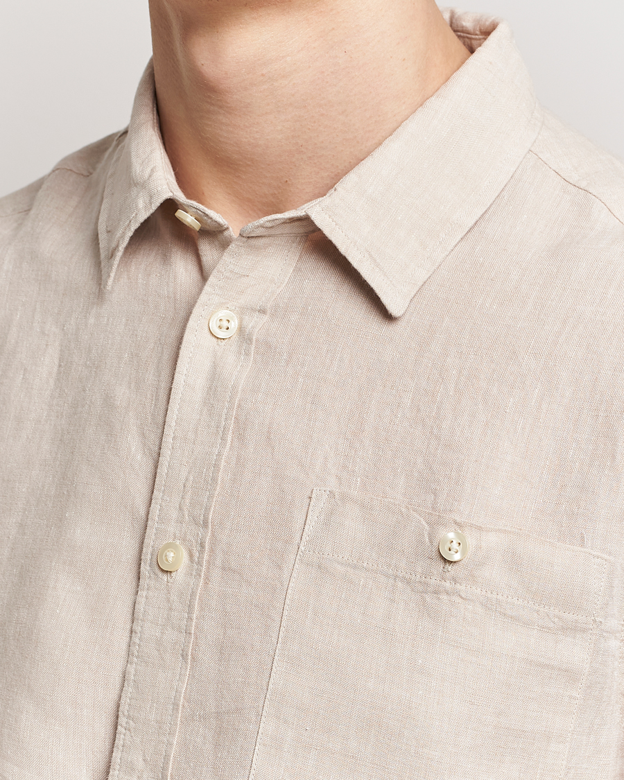Uomini | Camicie | KnowledgeCotton Apparel | Regular Linen Shirt Light Feather Grey