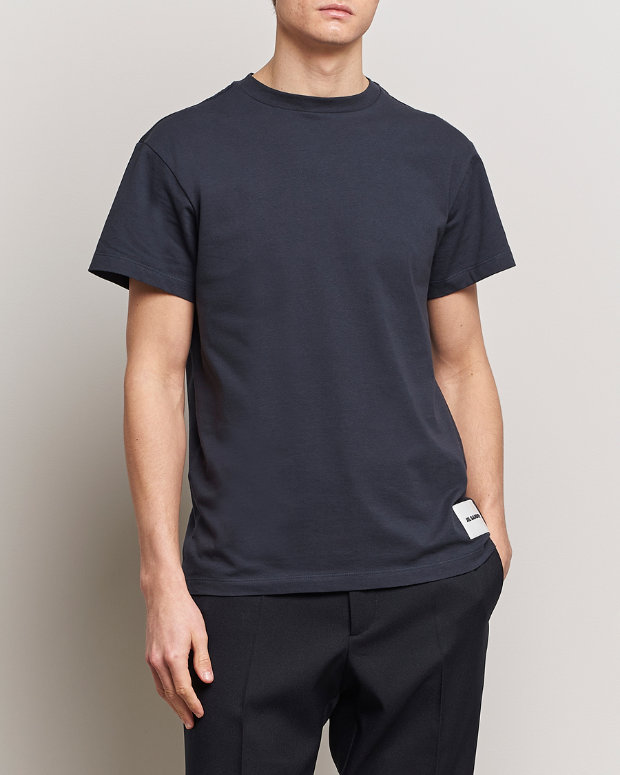 Uomini | T-shirt | Jil Sander | 3-Pack Short Sleeve T-Shirts White/Navy/Black