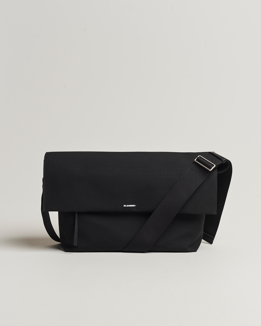 Uomini | Jil Sander Canvas/Leather Cross Body Bag Black | Jil Sander | Canvas/Leather Cross Body Bag Black