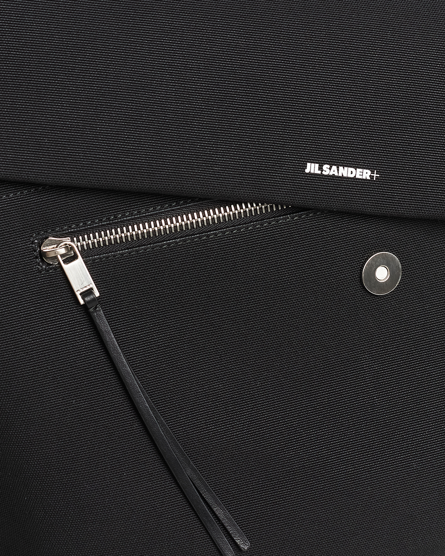 Uomini | Jil Sander Canvas/Leather Cross Body Bag Black | Jil Sander | Canvas/Leather Cross Body Bag Black