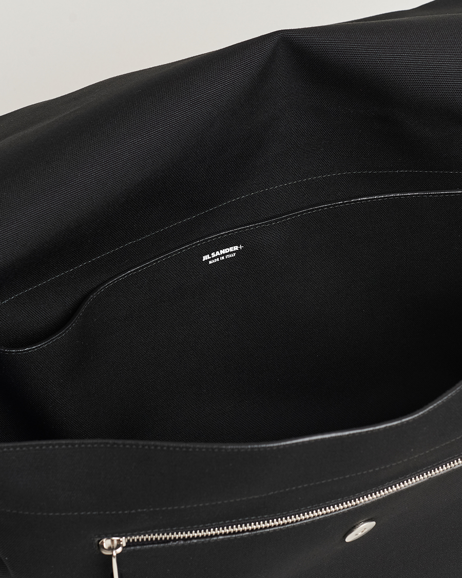 Uomini | Jil Sander Canvas/Leather Cross Body Bag Black | Jil Sander | Canvas/Leather Cross Body Bag Black