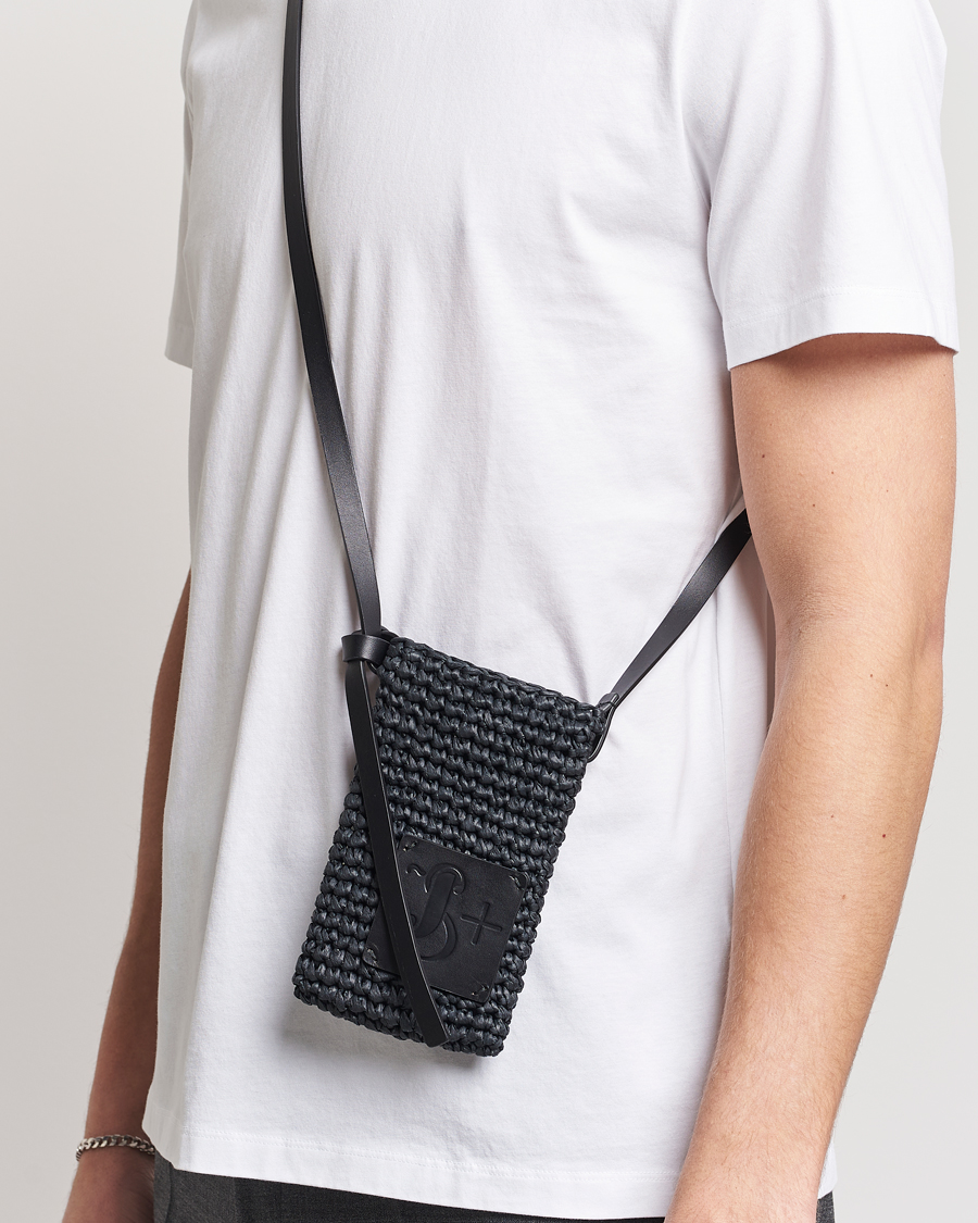 Uomini | Jil Sander Crochet Phone Pocket Black | Jil Sander | Crochet Phone Pocket Black