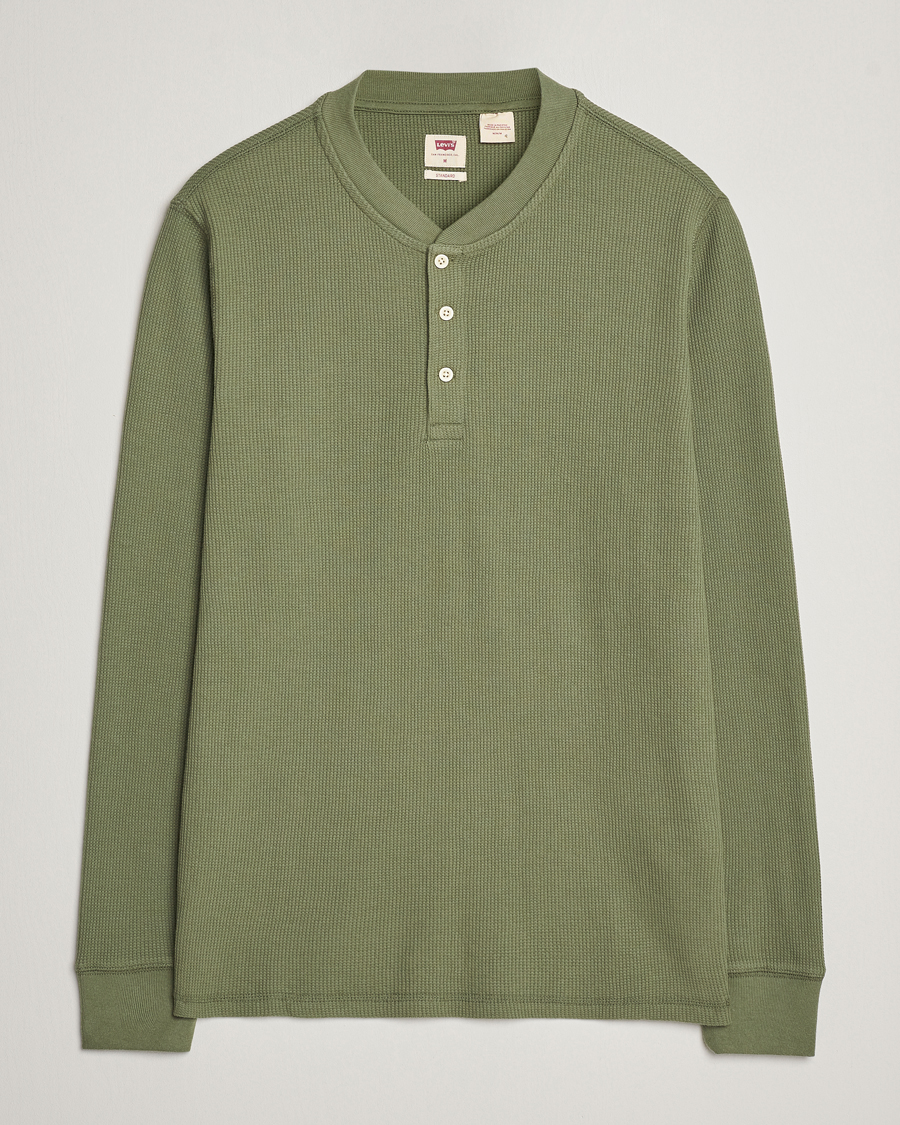 Uomini | Maglieria | Levi's | Thermal Henley Bluish Olive