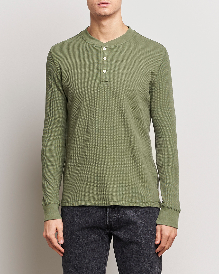 Uomini | Maglieria | Levi's | Thermal Henley Bluish Olive