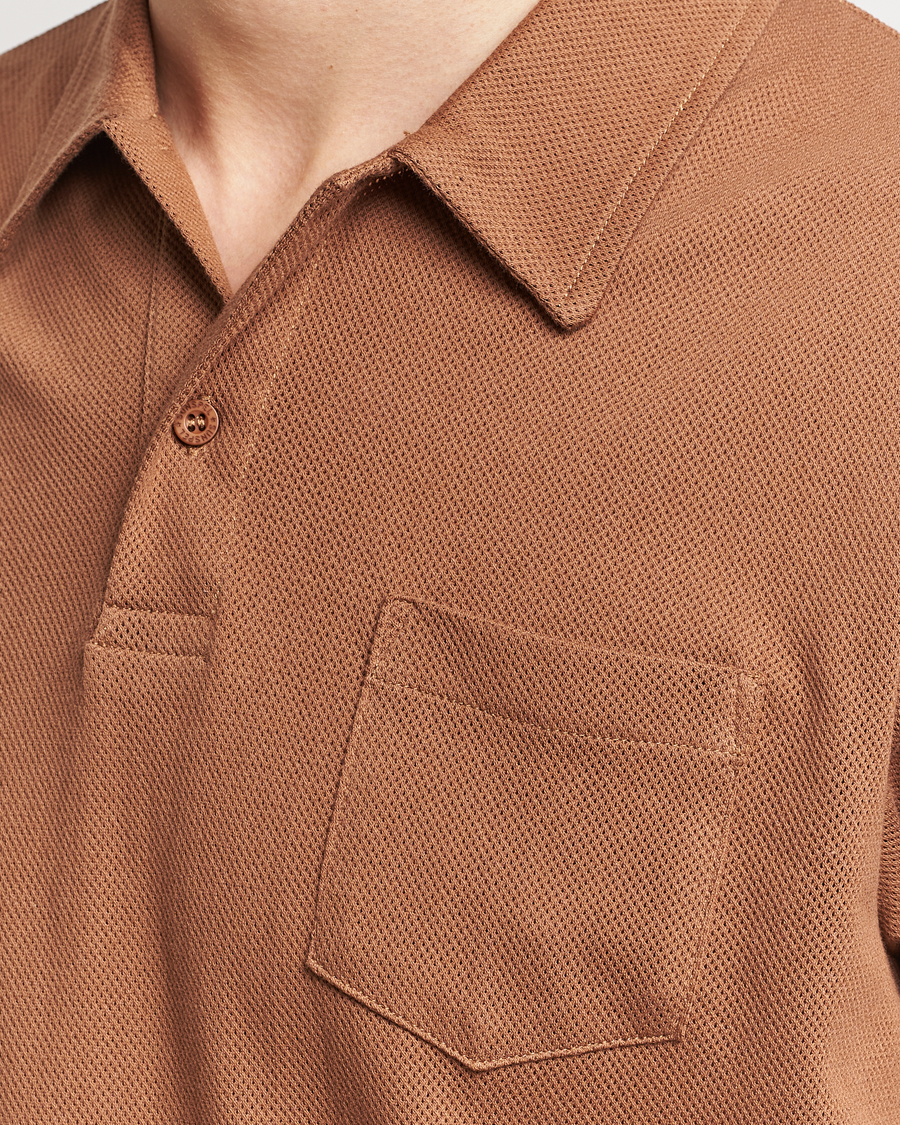 Uomini | Polo | Sunspel | Riviera Polo Shirt Dark Camel