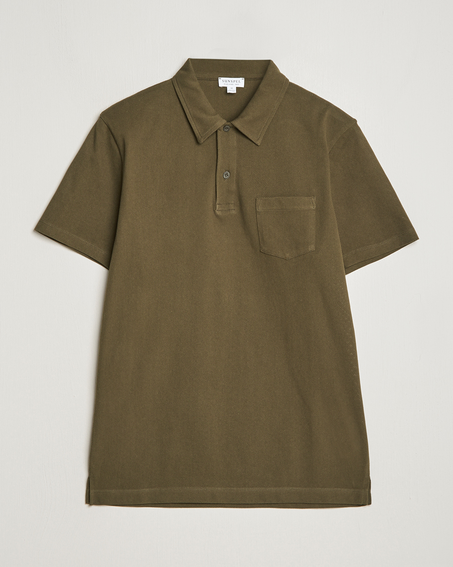 Uomini | Polo | Sunspel | Riviera Polo Shirt Dark Olive
