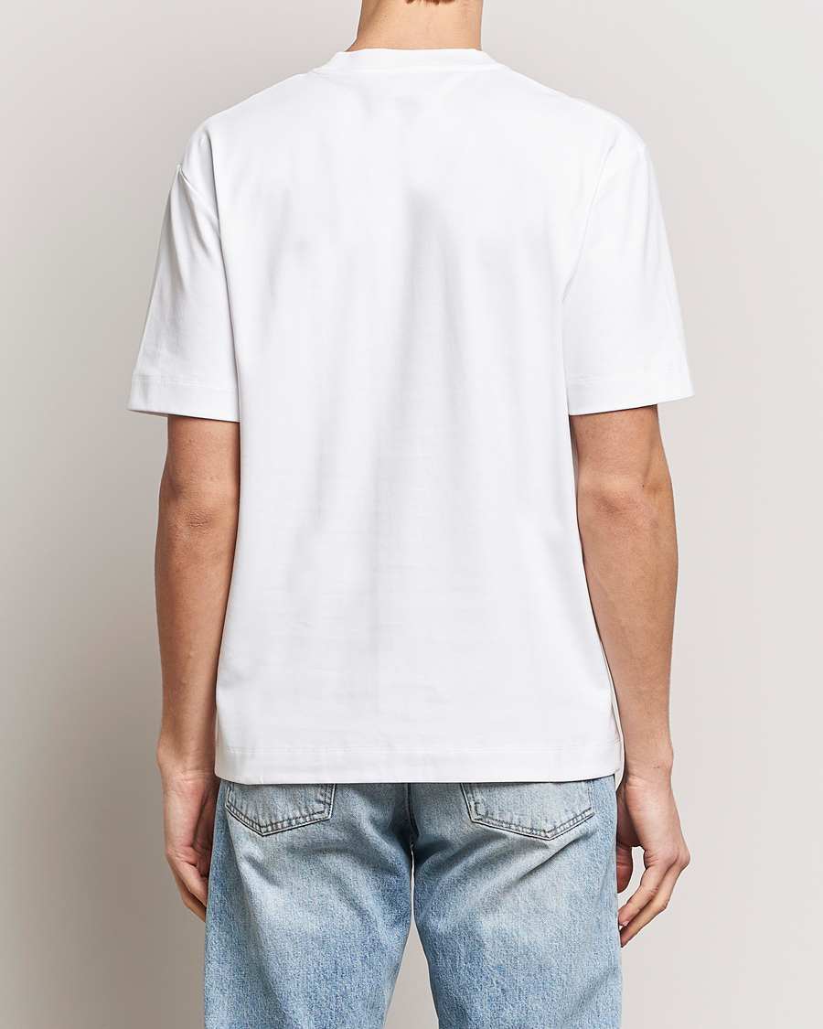 Uomini | T-shirt | Sunspel | Heavyweight Mock Neck T-Shirt White