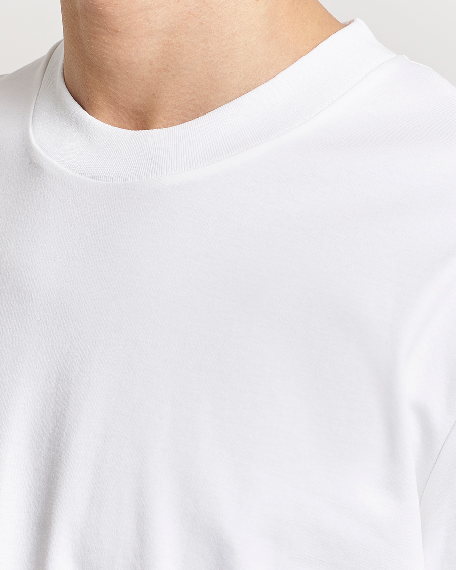 Uomini | T-shirt | Sunspel | Heavyweight Mock Neck T-Shirt White