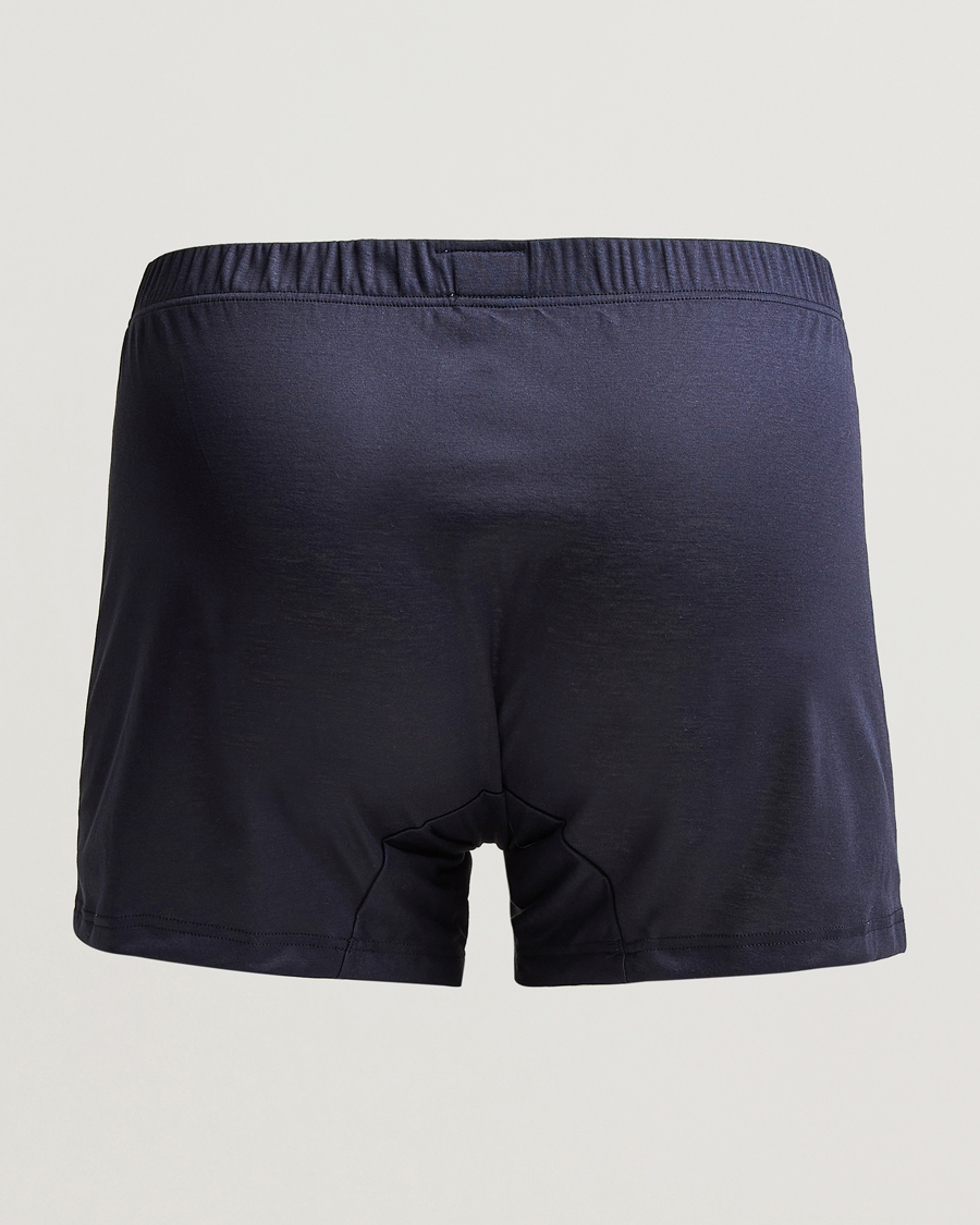 Uomini | Biancheria intima | Zimmerli of Switzerland | Sea Island Cotton Boxer Shorts Navy