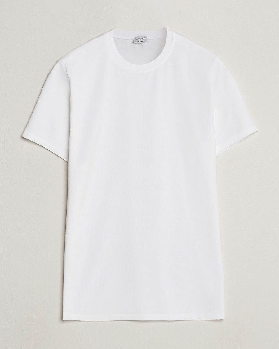 Uomini | T-shirt | Zimmerli of Switzerland | Pureness Modal Crew Neck T-Shirt White