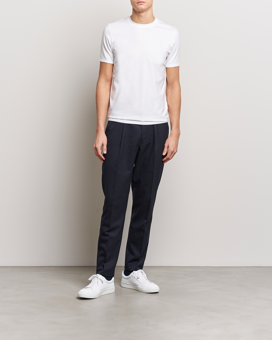 Uomini | T-shirt | Zimmerli of Switzerland | Pureness Modal Crew Neck T-Shirt White