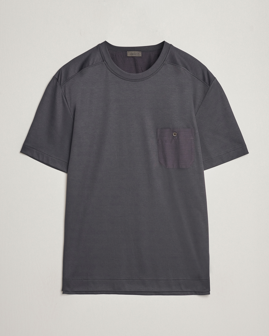 Uomini | Zimmerli of Switzerland Cotton/Modal Crew Neck Loungwear T-Shirt Phantom | Zimmerli of Switzerland | Cotton/Modal Crew Neck Loungwear T-Shirt Phantom