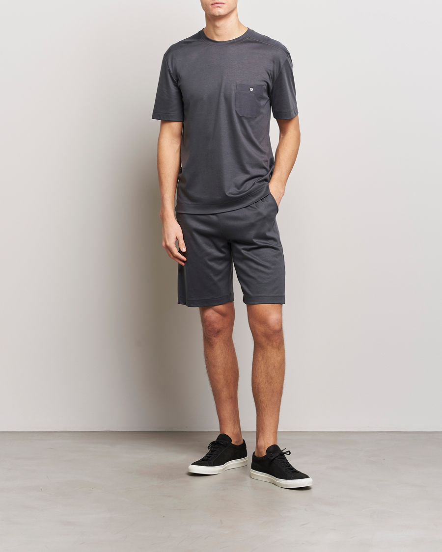 Uomini | Zimmerli of Switzerland Cotton/Modal Crew Neck Loungwear T-Shirt Phantom | Zimmerli of Switzerland | Cotton/Modal Crew Neck Loungwear T-Shirt Phantom