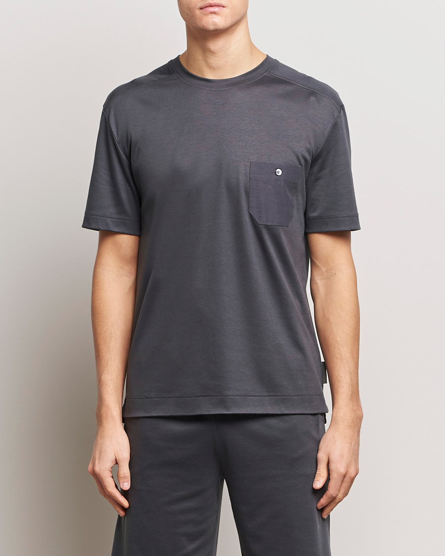 Uomini | Zimmerli of Switzerland Cotton/Modal Crew Neck Loungwear T-Shirt Phantom | Zimmerli of Switzerland | Cotton/Modal Crew Neck Loungwear T-Shirt Phantom