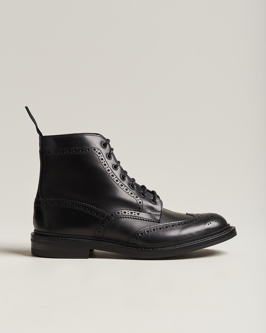 Uomini | Stivali | Tricker's | Stow Dainite Country Boots Black Calf