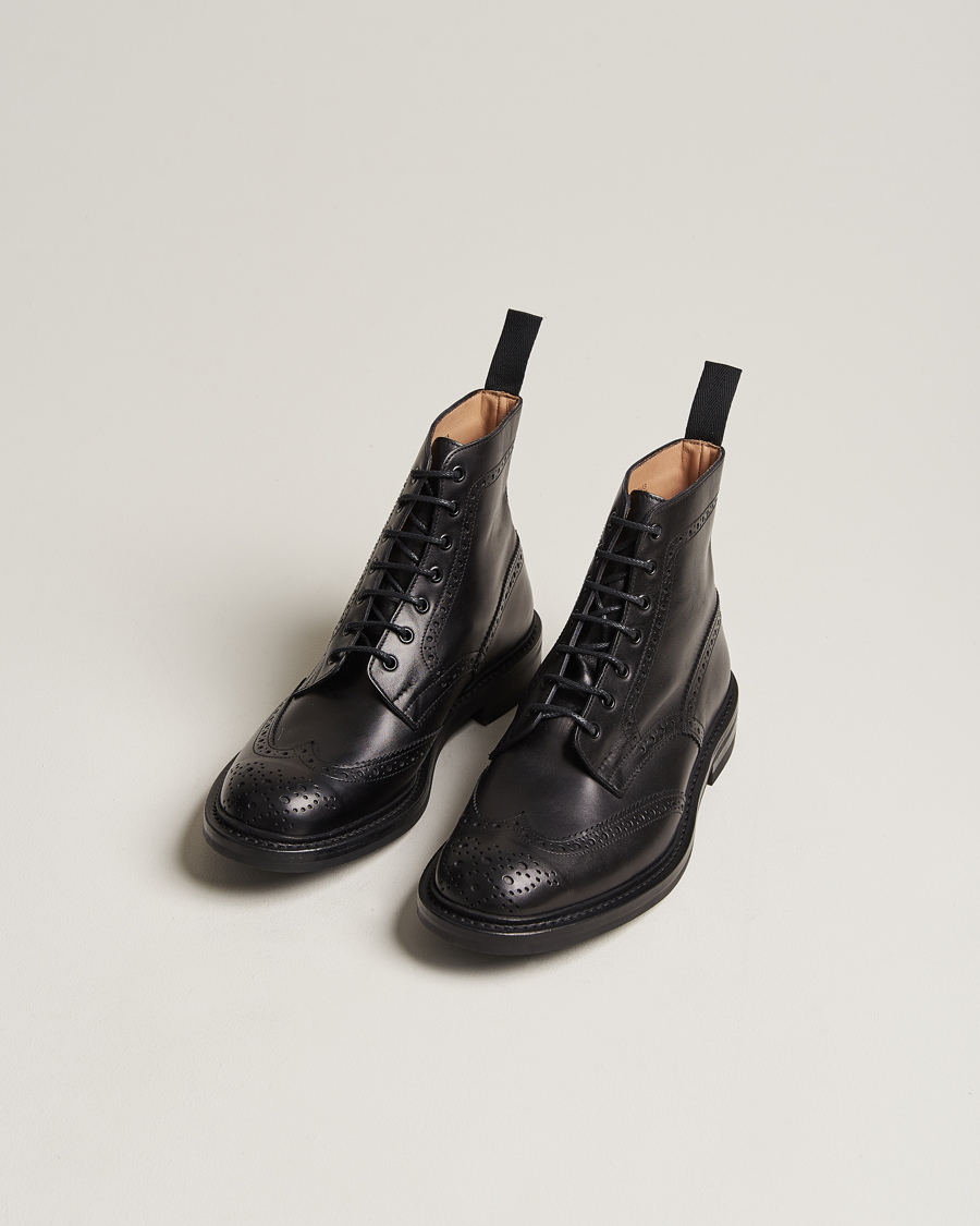 Uomini | Stivali | Tricker's | Stow Dainite Country Boots Black Calf
