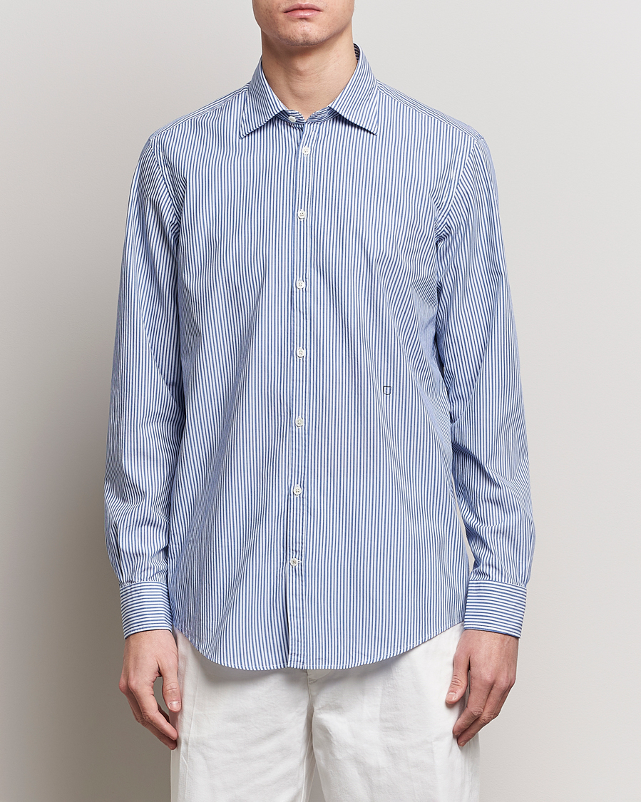 Uomini | Camicie | Massimo Alba | Genova Striped Cotton Shirt Blue Stripes
