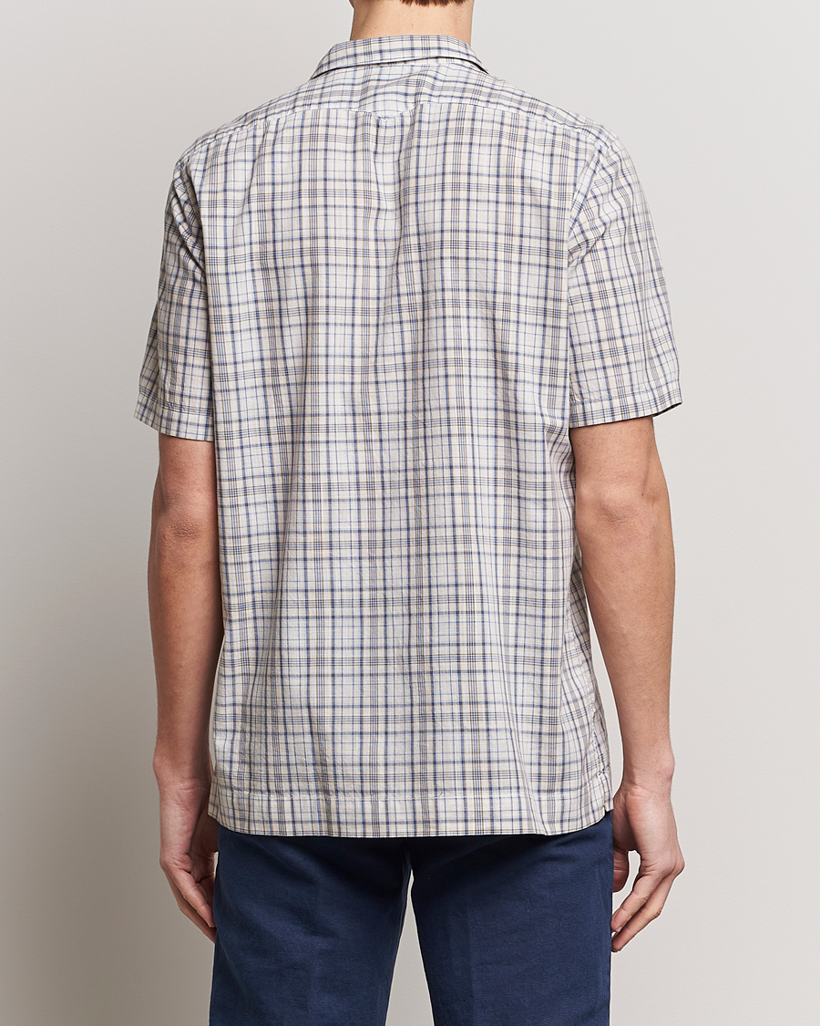 Uomini | Camicie | Massimo Alba | Venice Macro Check Bowling Shirt Blue/Beige