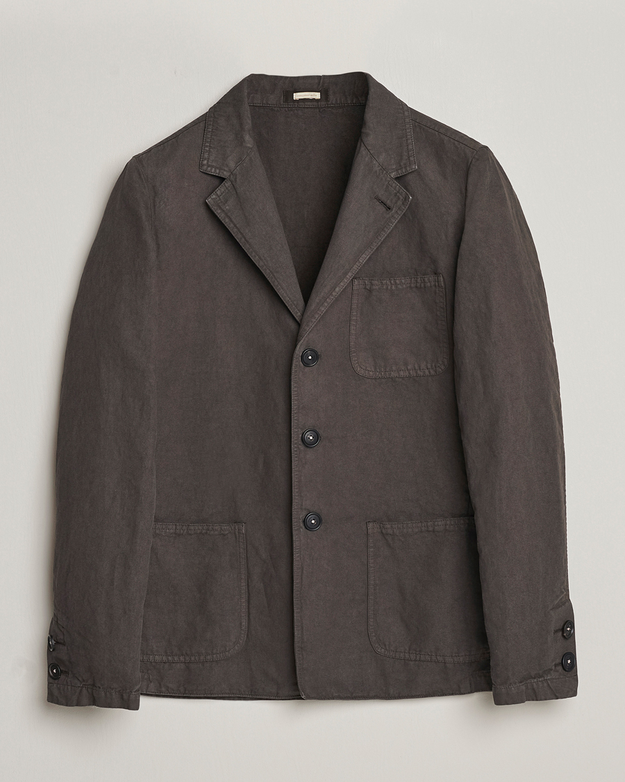 Uomini | Giacche | Massimo Alba | Baglietto Washed Cotton Work Jacket Dark Brown