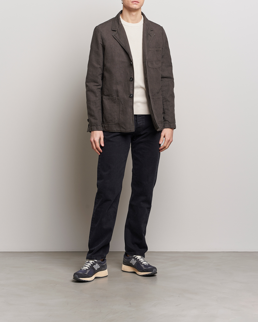 Uomini | Giacche | Massimo Alba | Baglietto Washed Cotton Work Jacket Dark Brown