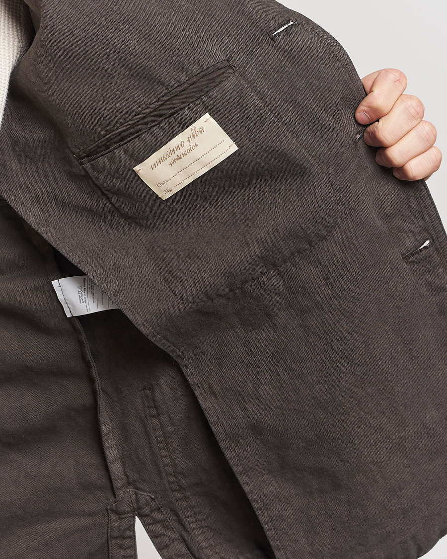 Uomini | Giacche | Massimo Alba | Baglietto Washed Cotton Work Jacket Dark Brown